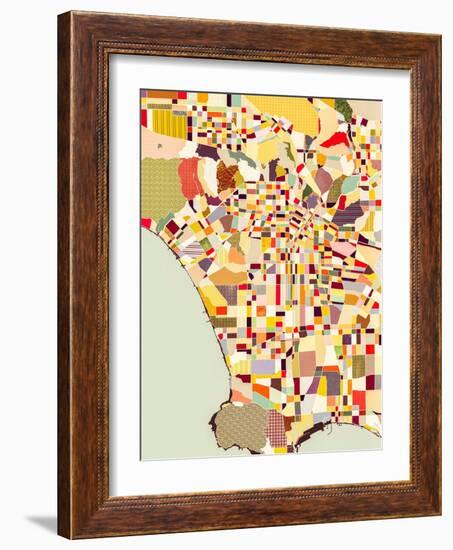 Modern Los Angeles Map-Nikki Galapon-Framed Art Print