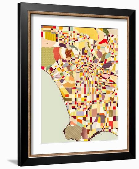 Modern Los Angeles Map-Nikki Galapon-Framed Art Print