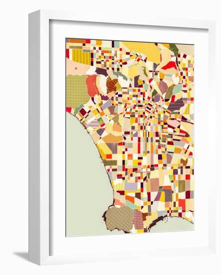 Modern Los Angeles Map-Nikki Galapon-Framed Art Print