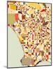 Modern Los Angeles Map-Nikki Galapon-Mounted Art Print