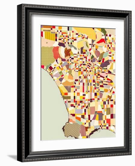 Modern Los Angeles Map-Nikki Galapon-Framed Art Print