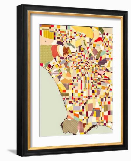 Modern Los Angeles Map-Nikki Galapon-Framed Art Print