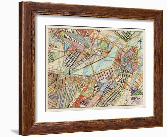 Modern Map of Boston-Nikki Galapon-Framed Art Print