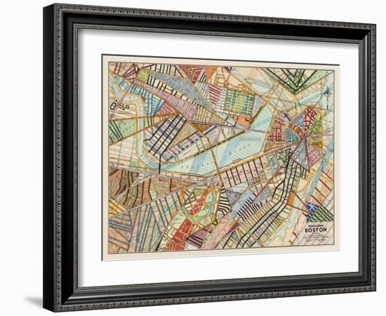 Modern Map of Boston-Nikki Galapon-Framed Art Print