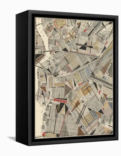 Modern Map of Brooklyn-Nikki Galapon-Framed Stretched Canvas
