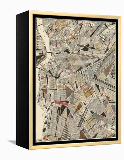 Modern Map of Brooklyn-Nikki Galapon-Framed Stretched Canvas