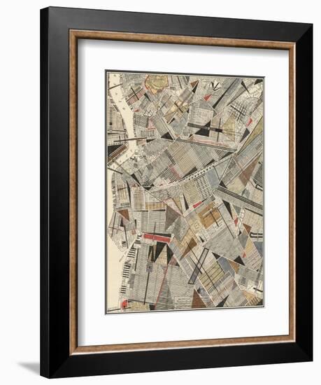 Modern Map of Brooklyn-Nikki Galapon-Framed Art Print