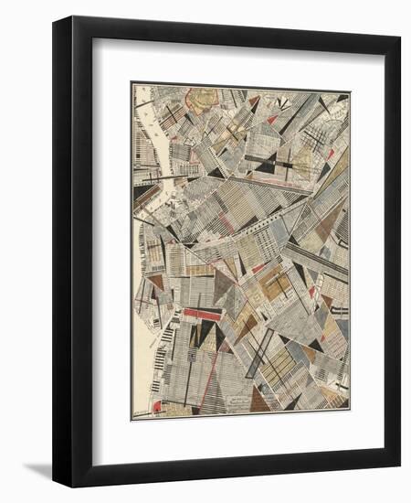 Modern Map of Brooklyn-Nikki Galapon-Framed Art Print