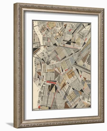 Modern Map of Brooklyn-Nikki Galapon-Framed Art Print