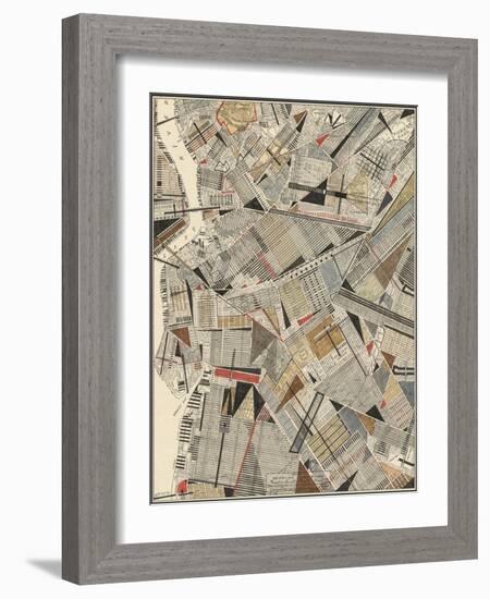 Modern Map of Brooklyn-Nikki Galapon-Framed Art Print