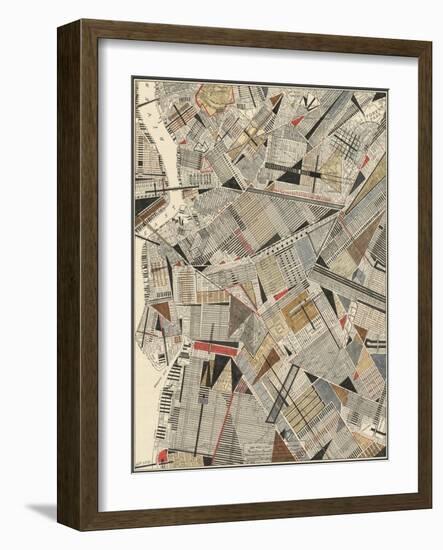 Modern Map of Brooklyn-Nikki Galapon-Framed Art Print