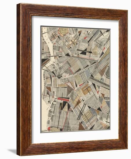 Modern Map of Brooklyn-Nikki Galapon-Framed Art Print