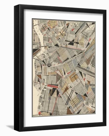 Modern Map of Brooklyn-Nikki Galapon-Framed Art Print