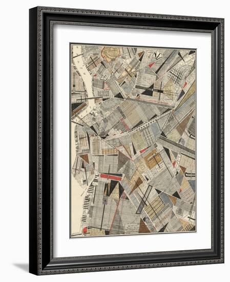 Modern Map of Brooklyn-Nikki Galapon-Framed Art Print