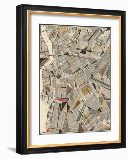 Modern Map of Brooklyn-Nikki Galapon-Framed Art Print