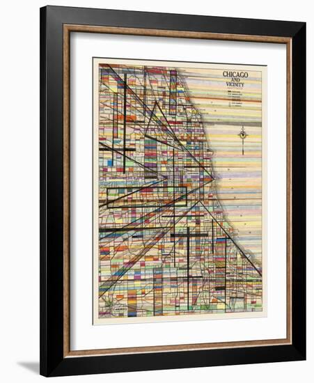 Modern Map of Chicago-Nikki Galapon-Framed Art Print