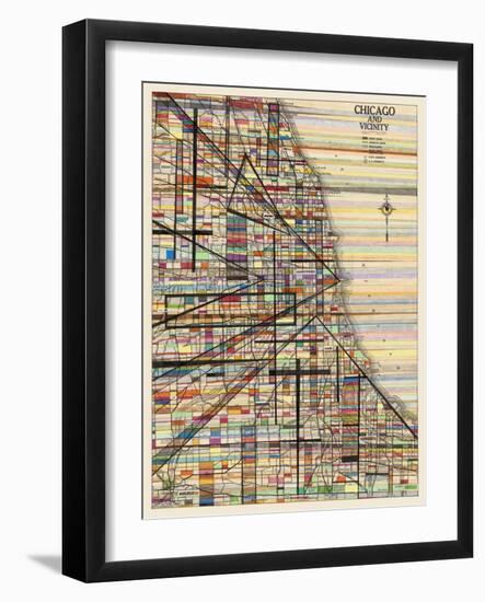 Modern Map of Chicago-Nikki Galapon-Framed Art Print