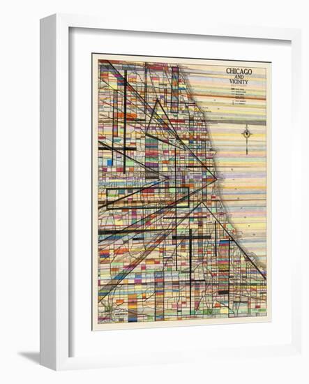 Modern Map of Chicago-Nikki Galapon-Framed Art Print