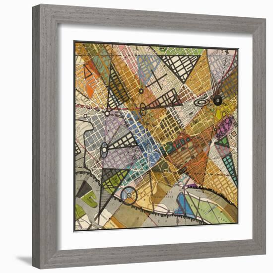 Modern Map of D.C.-Nikki Galapon-Framed Art Print