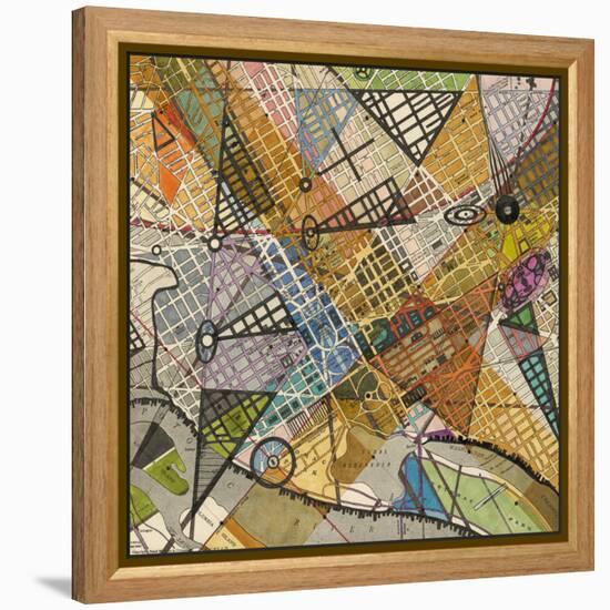 Modern Map of D.C.-Nikki Galapon-Framed Stretched Canvas