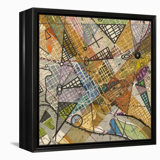 Modern Map of D.C.-Nikki Galapon-Framed Stretched Canvas