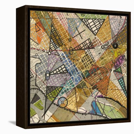 Modern Map of D.C.-Nikki Galapon-Framed Stretched Canvas