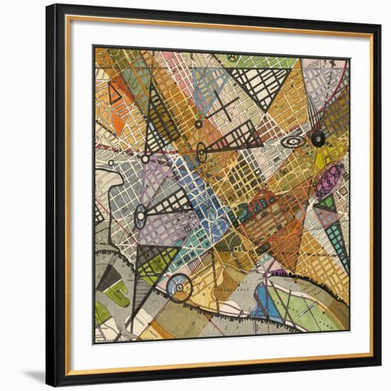 Modern Map of D.C.-Nikki Galapon-Framed Art Print