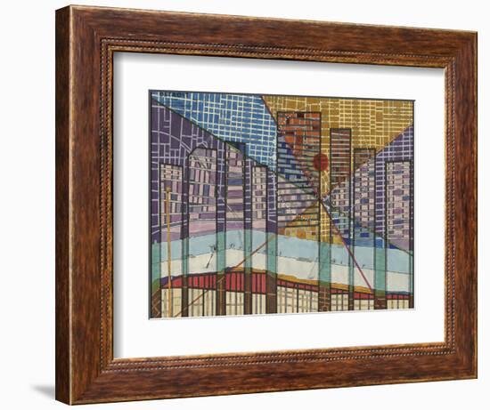 Modern Map of Detroit-Nikki Galapon-Framed Art Print