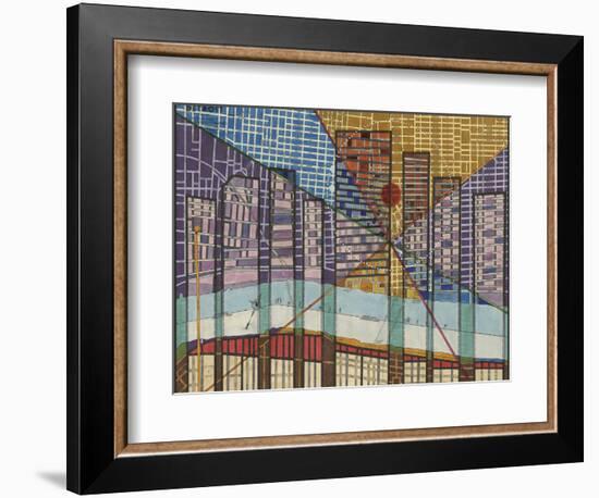 Modern Map of Detroit-Nikki Galapon-Framed Art Print