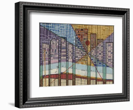 Modern Map of Detroit-Nikki Galapon-Framed Art Print