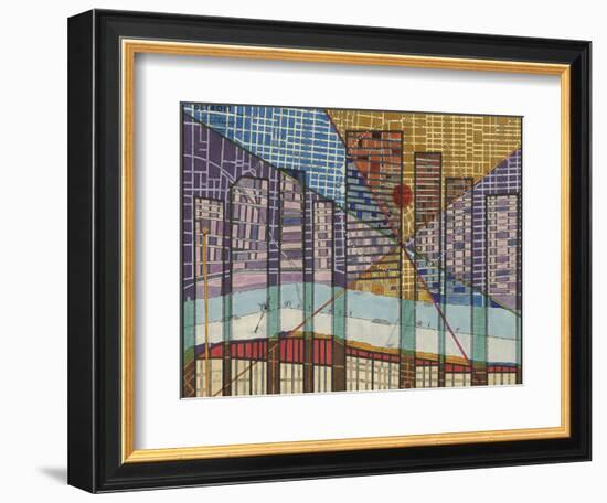 Modern Map of Detroit-Nikki Galapon-Framed Art Print