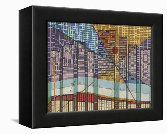 Modern Map of Detroit-Nikki Galapon-Framed Stretched Canvas