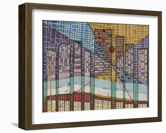 Modern Map of Detroit-Nikki Galapon-Framed Art Print