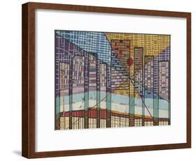 Modern Map of Detroit-Nikki Galapon-Framed Art Print