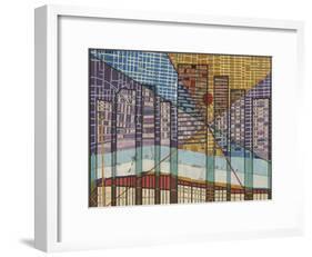 Modern Map of Detroit-Nikki Galapon-Framed Art Print