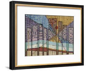 Modern Map of Detroit-Nikki Galapon-Framed Art Print