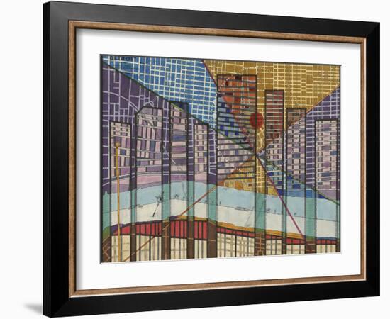 Modern Map of Detroit-Nikki Galapon-Framed Art Print