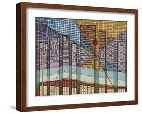 Modern Map of Detroit-Nikki Galapon-Framed Art Print