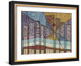 Modern Map of Detroit-Nikki Galapon-Framed Art Print