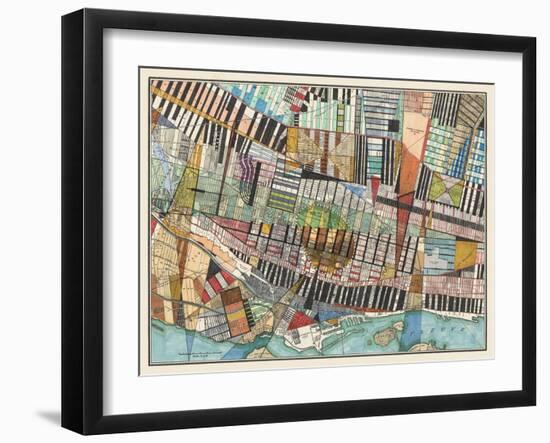 Modern Map of Montreal-Nikki Galapon-Framed Art Print