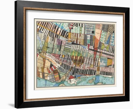 Modern Map of Montreal-Nikki Galapon-Framed Art Print