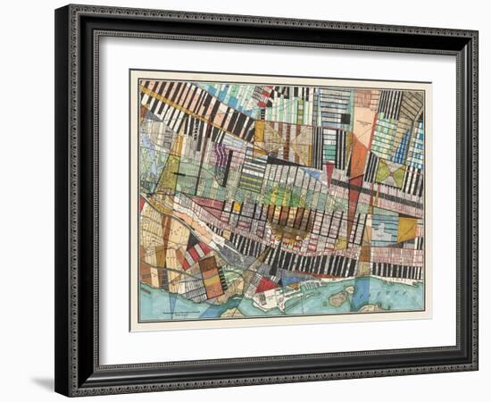 Modern Map of Montreal-Nikki Galapon-Framed Art Print