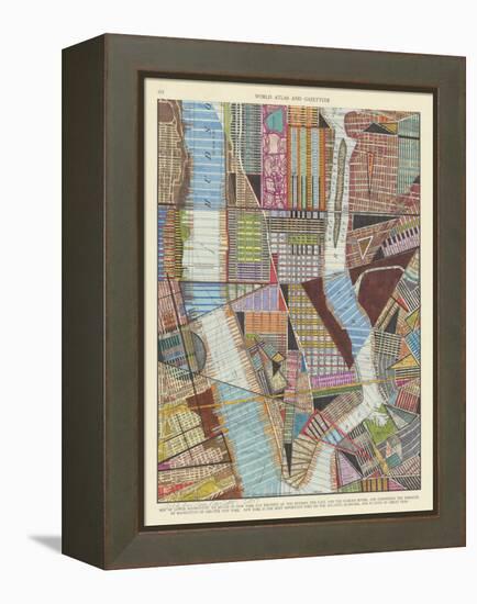 Modern Map of New York II-Nikki Galapon-Framed Stretched Canvas