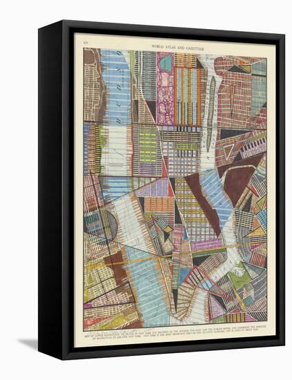 Modern Map of New York II-Nikki Galapon-Framed Stretched Canvas