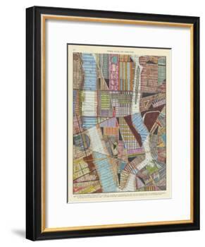 Modern Map of New York II-Nikki Galapon-Framed Art Print
