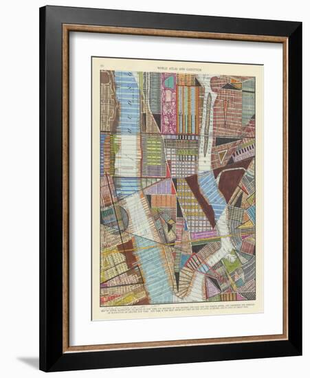 Modern Map of New York II-Nikki Galapon-Framed Art Print