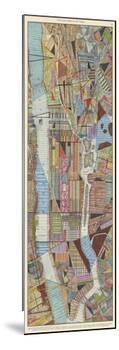 Modern Map of New York III-Nikki Galapon-Mounted Art Print