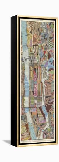 Modern Map of New York III-Nikki Galapon-Framed Stretched Canvas