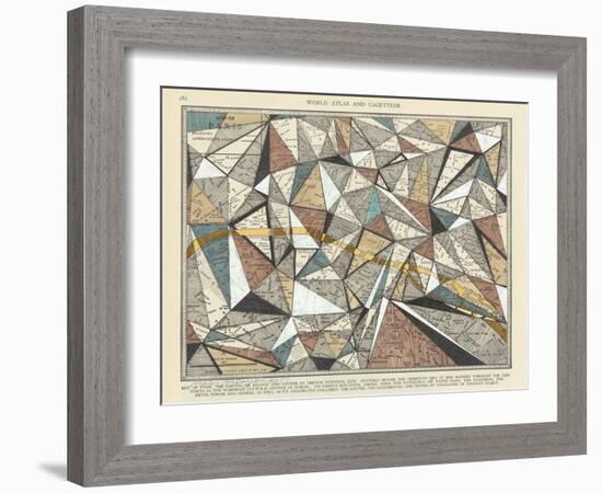 Modern Map of Paris-Nikki Galapon-Framed Art Print