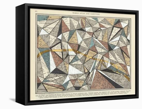 Modern Map of Paris-Nikki Galapon-Framed Stretched Canvas